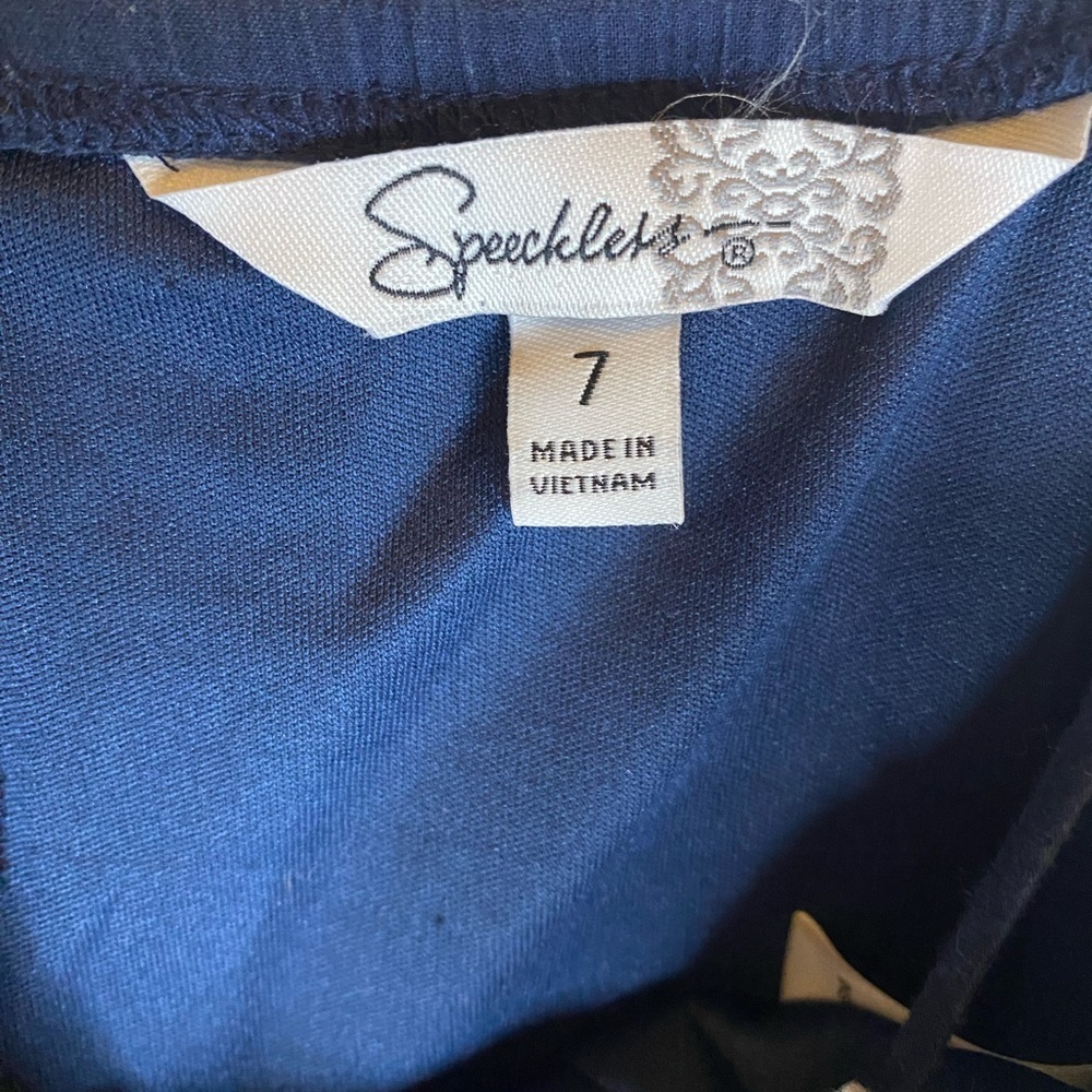 Speechless Navy Spaghetti Strap Patterned Dress - image 7